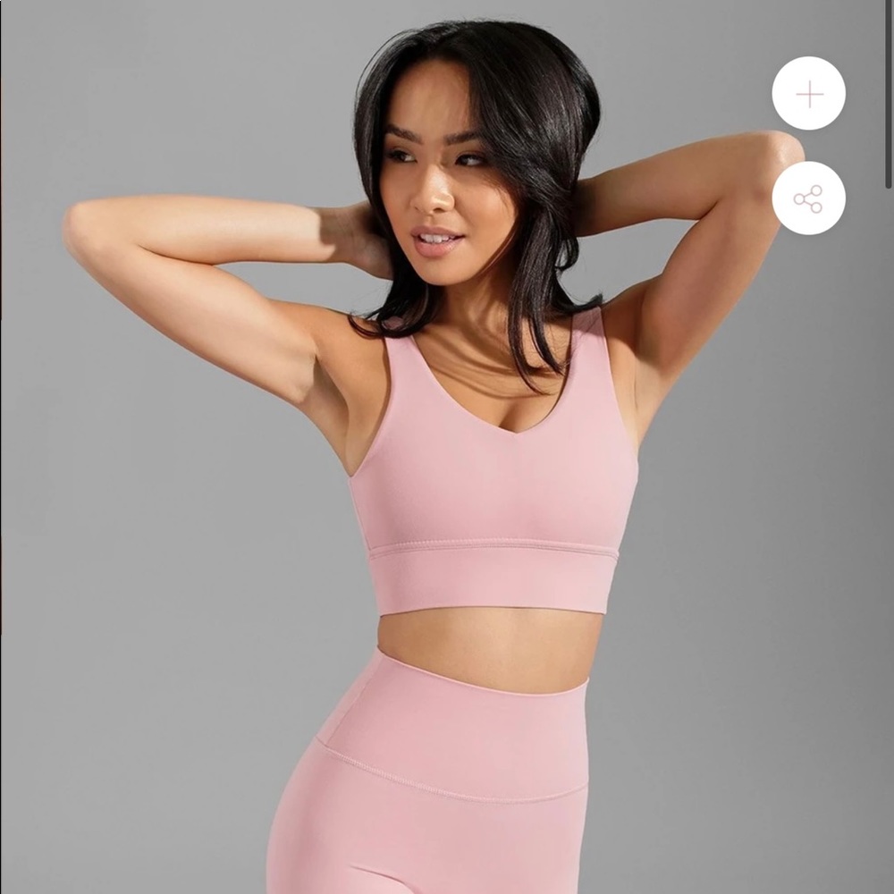 Buff bunny pink salt monarch sports bra
